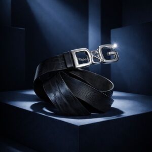 D&G Silver Buckle Black Belt! Y2K!